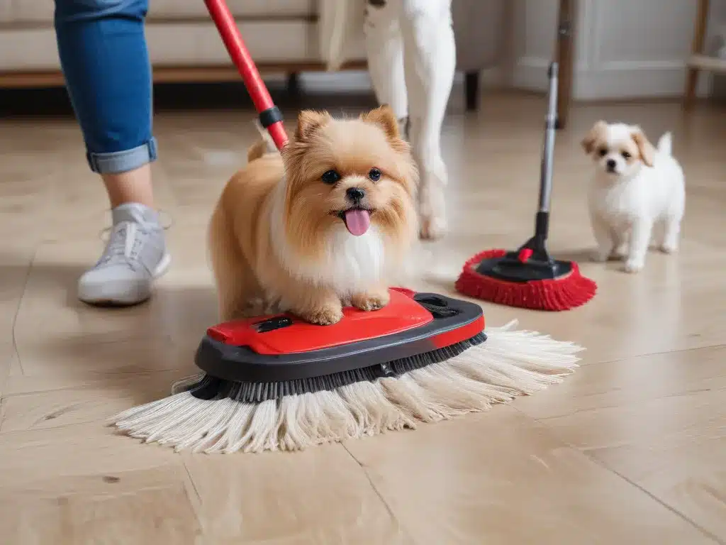 Mopping And Sweeping With Pets Underfoot