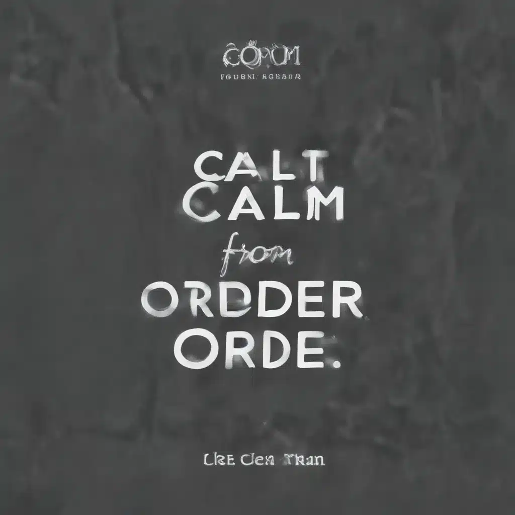 Calm from Order