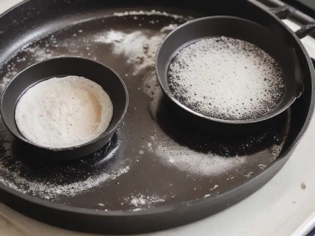 Clean Burnt Pans with Baking Soda and Vinegar