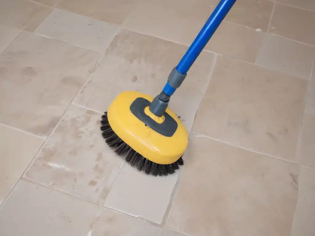 Clean Tile Grout with Spinning Brush Attachments