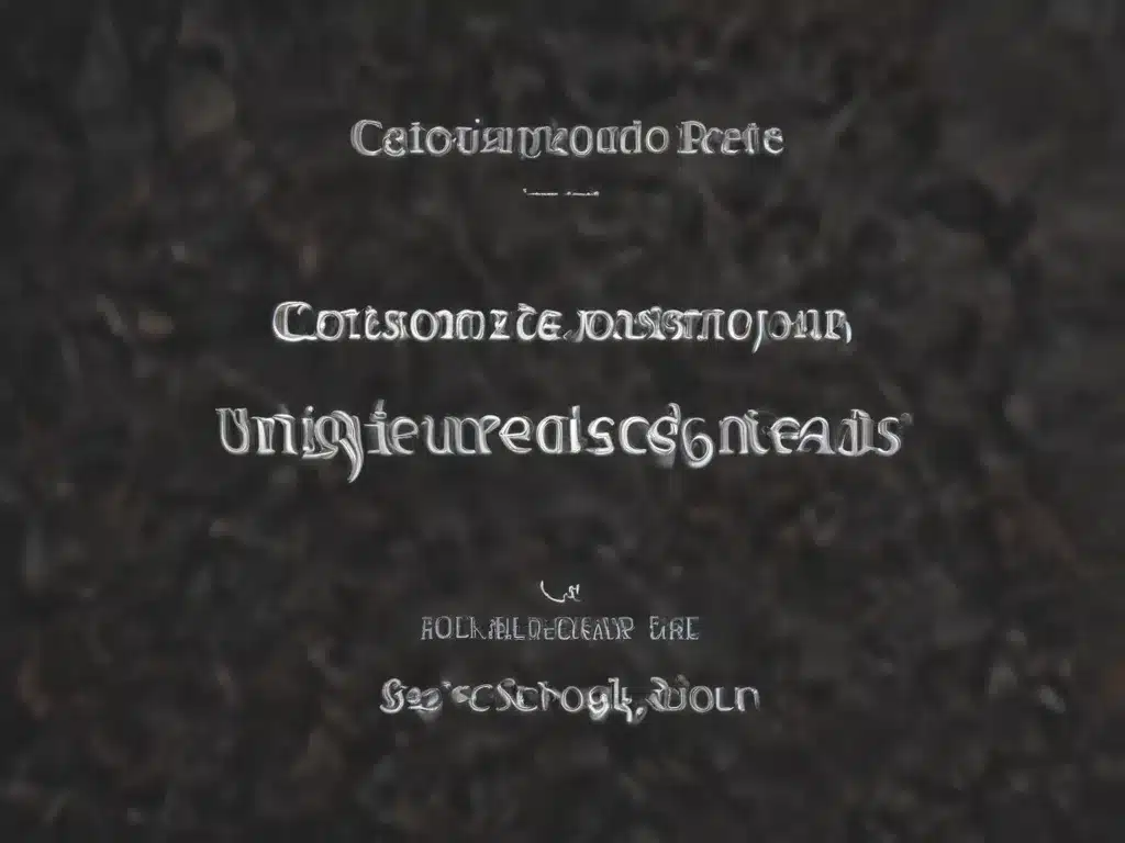 Customized to Your Unique Needs Customized to Your Unique Needs