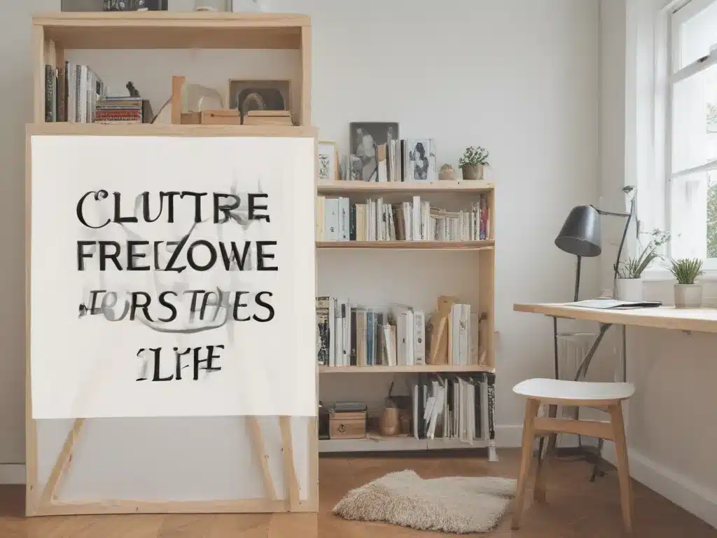 clutter-free zone, stress-free life