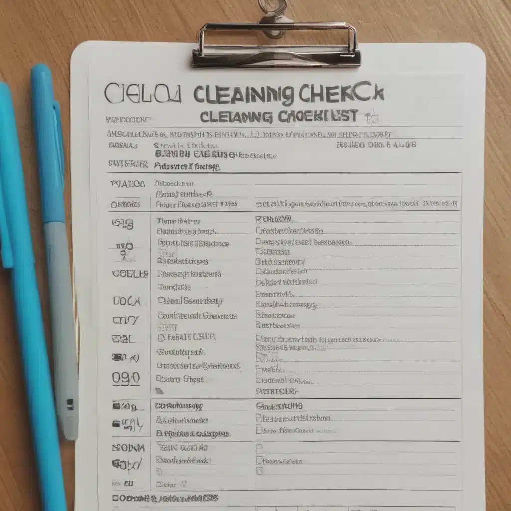 Custom Cleaning Checklist